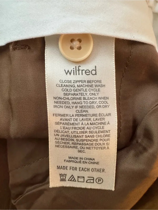 Aritzia Wilfred Effortless Fall Pants Checkered Plaid Brown Size 4 Wool Blend - Image 4