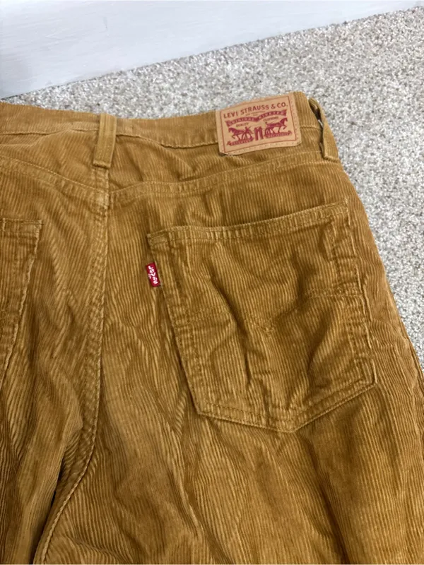 Levi's ‘94 Baggy Corduroy Pants Women's Size 28 Brown Cotton High Rise Straight - Image 3