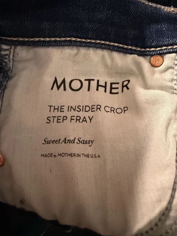 MOTHER The Insider Crop Step Fray Denim Jean Blue Sweet and Sassy Size 26 - Image 8