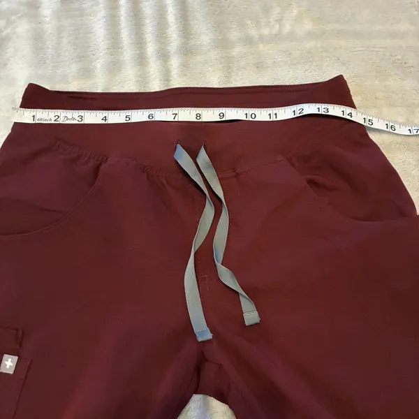FIGS Livingston Scrub Pants Burgundy Size XS - Image 5