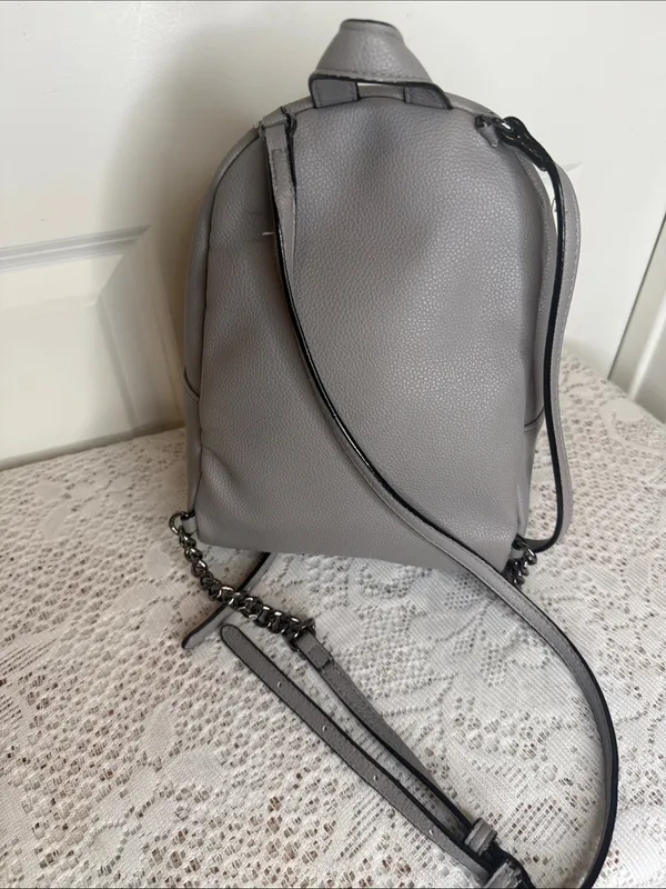 RARE Victoria's Secret Gray Quilted Mini Backpack with Chain Accent - Image 6