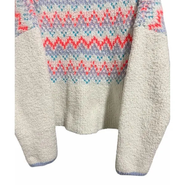 ANTHROPOLOGIE Pilcro Selene Sweater Neon Fair Isle Print Women's Size‎ Medium - Image 5