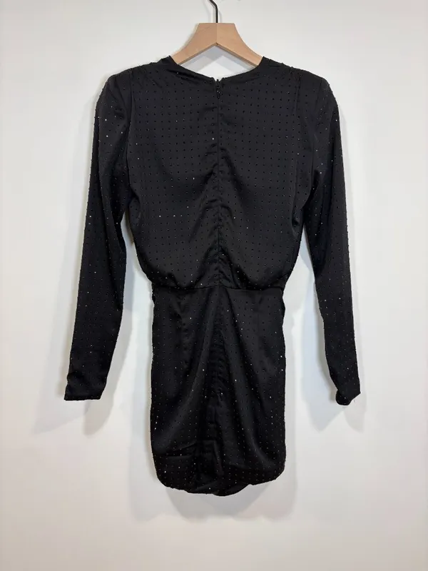 🌟 House Of Cb 🌟 Tatja Embellished Draped Mini Dress Black Sz Xs - Image 9