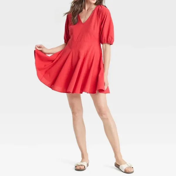 Universal Thread Red A Line Mini Dress‎ XS - Image 4