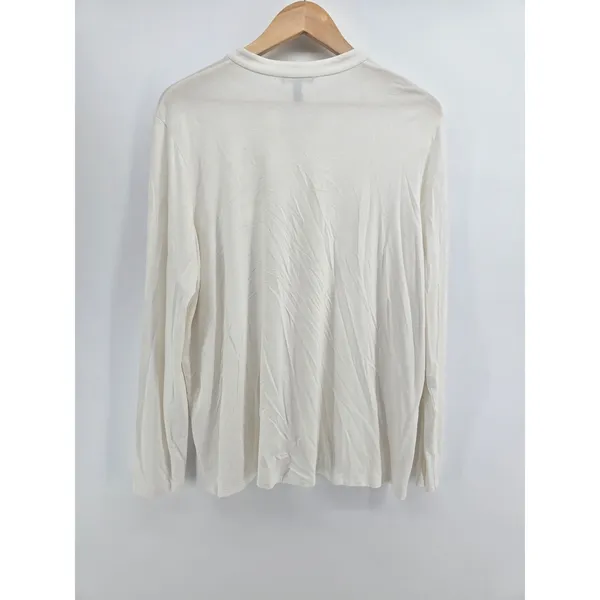 Eileen Fisher Cardigan Womens L Viscose Spandex Off White Button Front EUC - Image 4