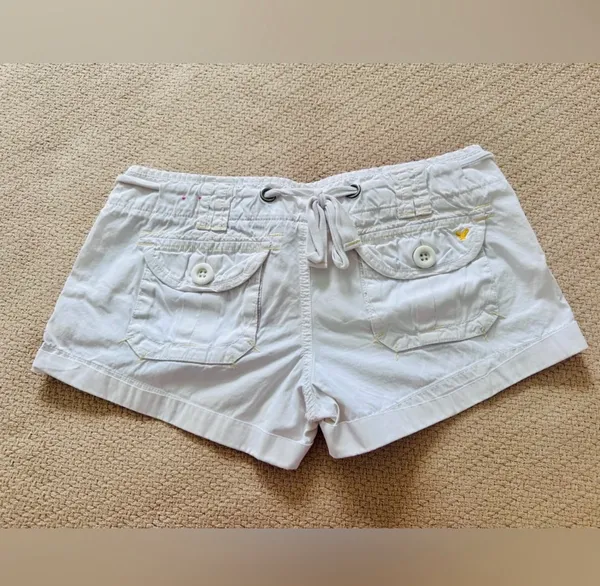 Vintage American Eagle White Cargo Mini Shorts - Image 2