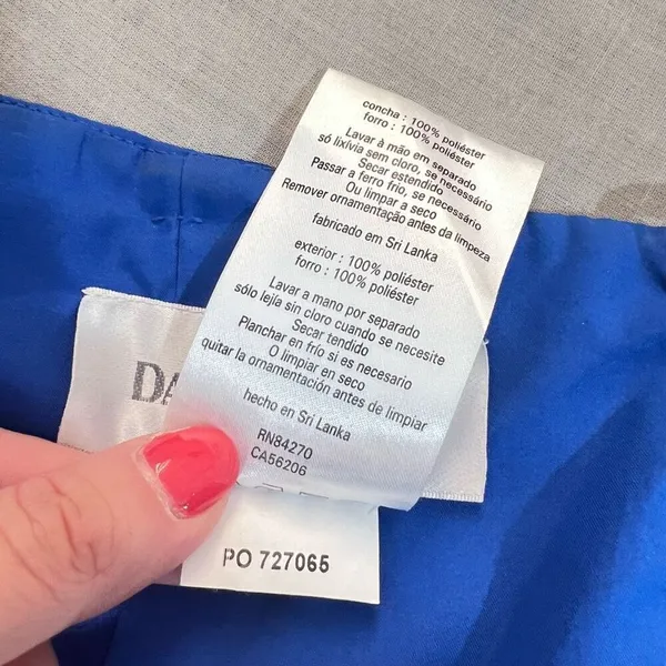 David's Bridal Royal Blue Strapless Side Ruched Bridesmaid Gown Dress Size 10 - Image 11