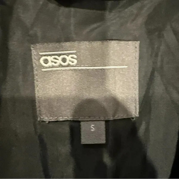 Asos Womens Jacket Small Black Color Zipper 2big Pockets - Image 4