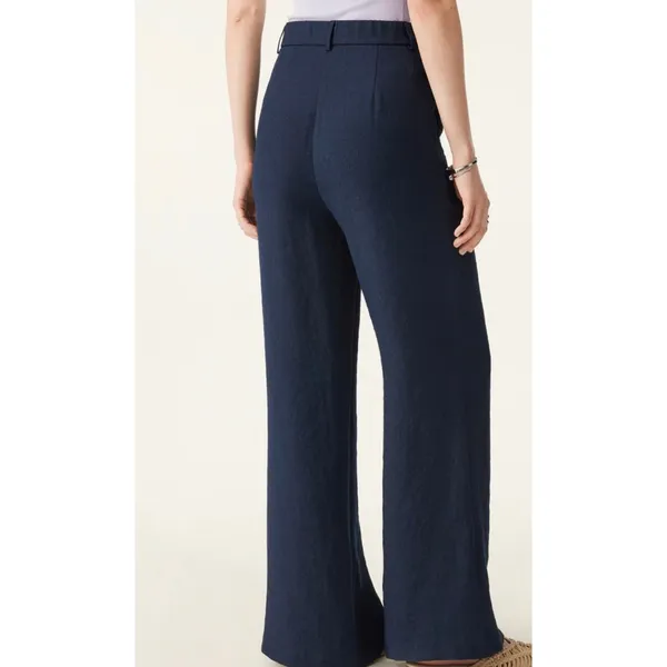 NWT OGL Move Beige Tan High Rise Wide Leg Trousers Pants Pocket Women Size M - Image 7