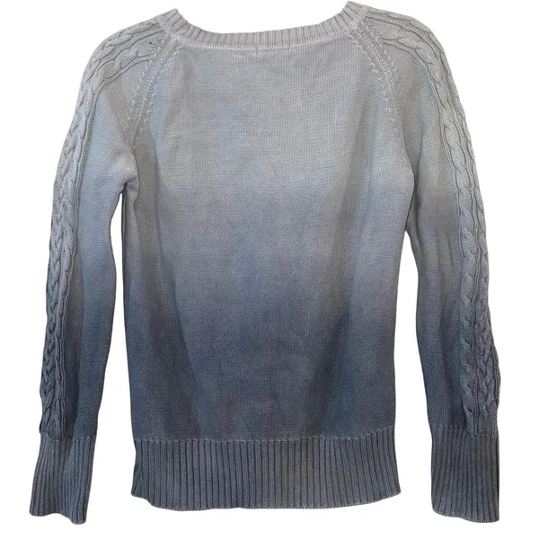 People Ombre Cable Knit Sweater Large (Fits Small) Blue Gray‎ - Image 4