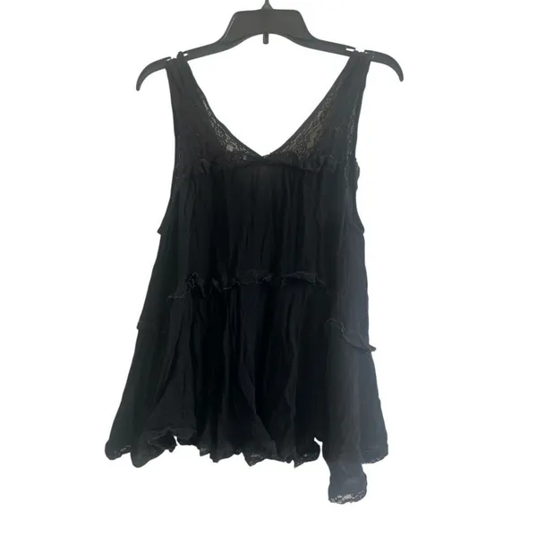 ✨Free People Lace Trapeze Black Sz Small Top✨ - Image 5