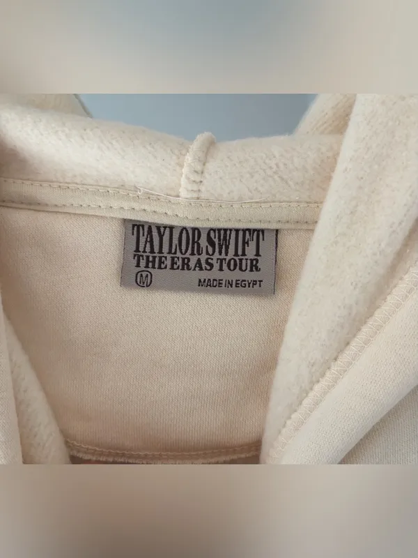 Taylor Swift Eras Tour Cream Hoodie 2023 Album cover double lined hood size Med - Image 2