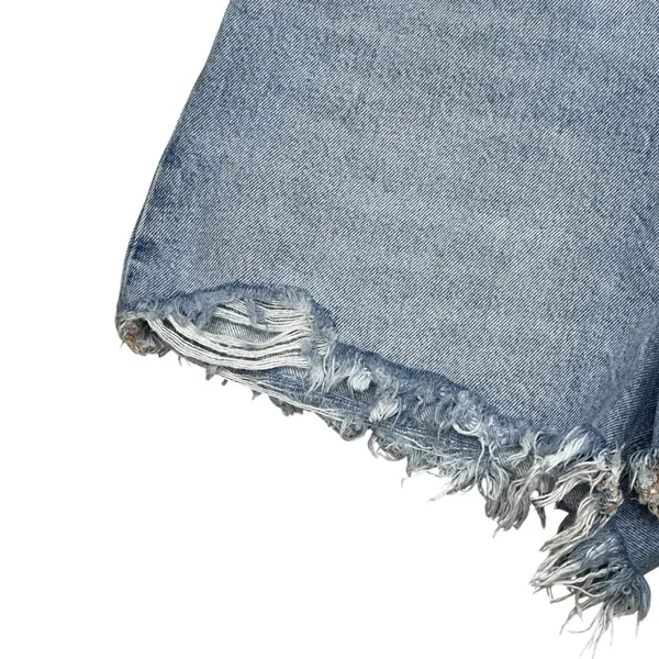 Abercrombie & Fitch Mid Rise Boyfriend Denim Shorts Distressed Raw Hem 6 - Image 3