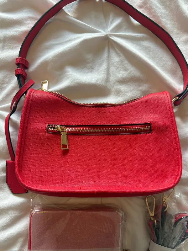 red purse with wallet and straps - Image 3