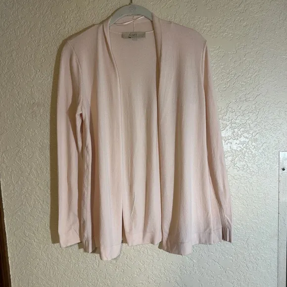 LOFT Women's Pink Lightweight Open‎ Front Long Sleeve Cardigan Sweater XS - Image 10