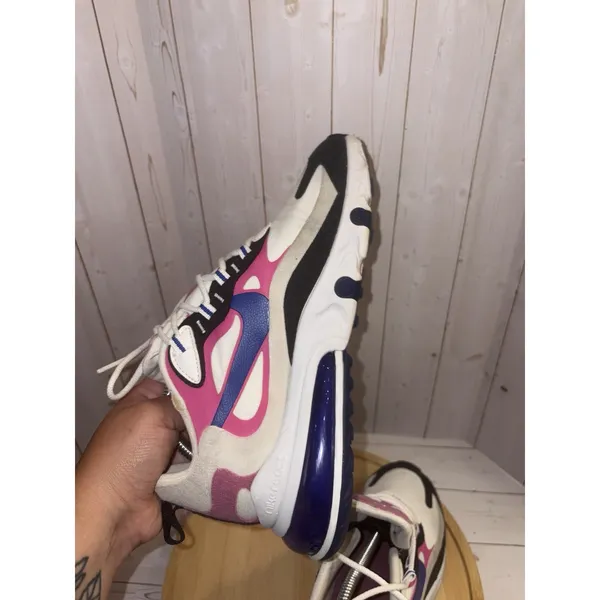 Nike Women's Sneakers Air Max 270 React 'White Fuchsia Blue' Sz 8.5 - Image 5