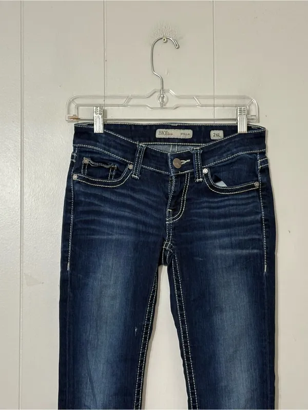 BKE Stella Skinny Jeans Women’s 26L Dark Wash Stretch Mid Rise Denim - Image 2