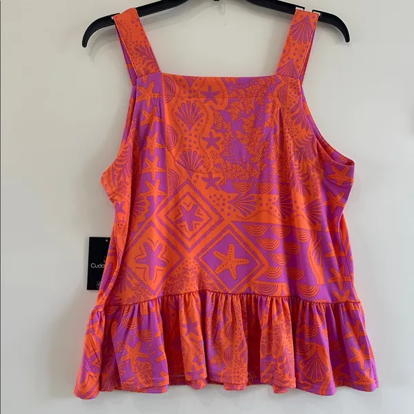 Cuddl Duds Cozy Tank Top Shorts Pajama NEW Set 2pc Medium Coral Shell - Image 4