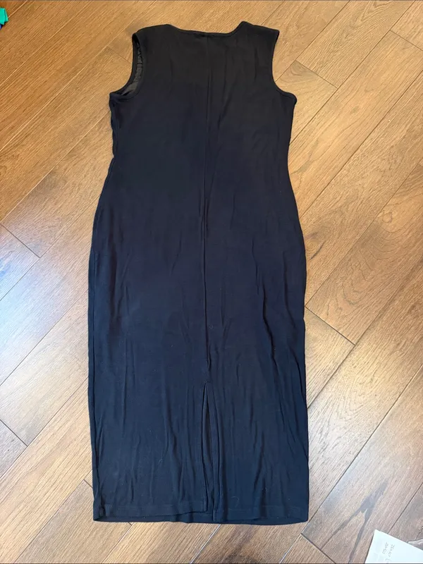Rachel Zoe Ribbed Black Sleeveless Women’s Dress Size Large - C73-025 - Image 6