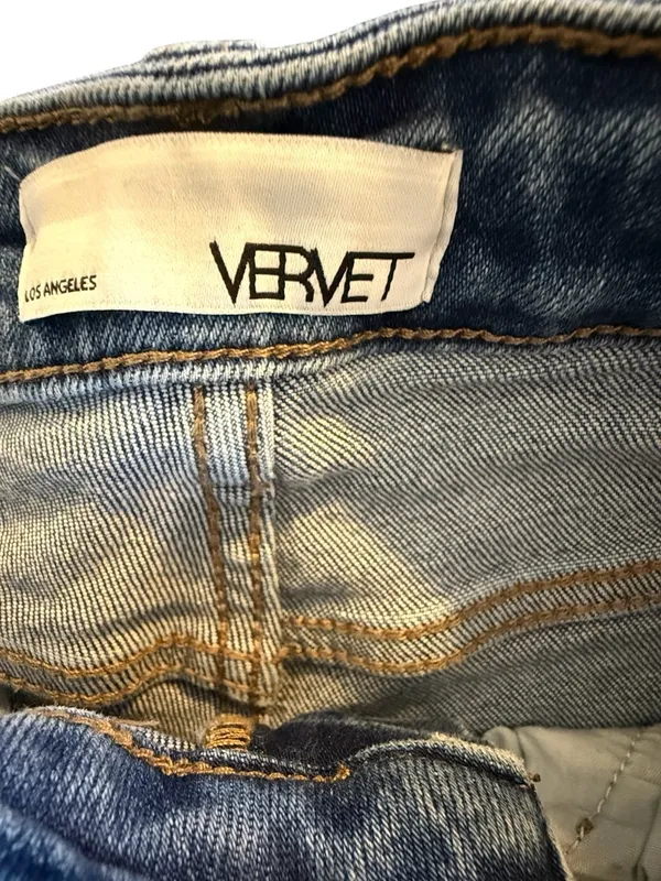 Vervet High Rise Straight Jeans Distressed Knee Raw Hem Women’s Size 26 - Image 6