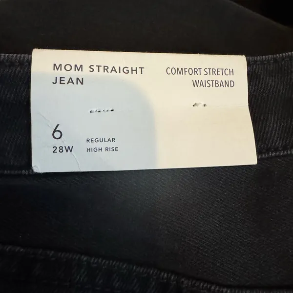 NWT American Eagle Outfitters Mom Straight Black Jeans size 6 - Image 11