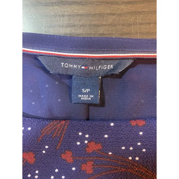 Tommy Hilfiger Cottage Blouse Top Women's Small Sheer Lined Bell‎ Sleeve Office - Image 4