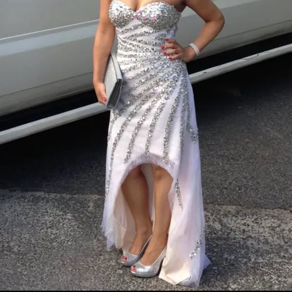 Prom Dress Boubou Silver Size 6 - Image 2