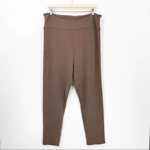 WOMN. Thea Leggings Brown Ribbed High Rise Stretchy XXL NEW - Image 2