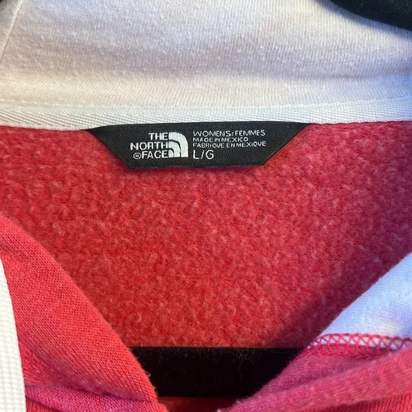 The North Face Pink and White Full Zip Hoodie Size Large - Image 5