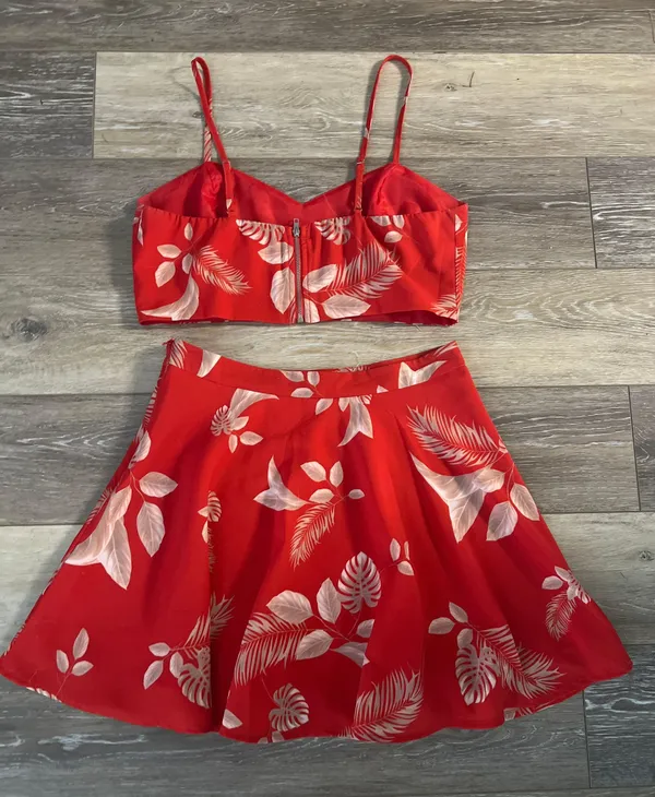 Tropical Two Piece Set Red Size M - Image 4