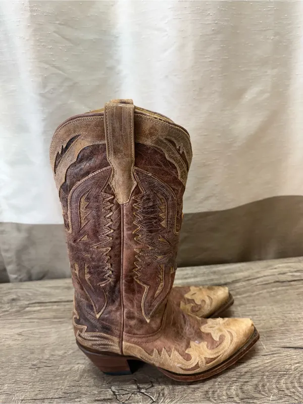 Corral Women’s Brown Distressed‎ Eagle Overlay Western Cowgirl Boot Size US 7 - Image 2
