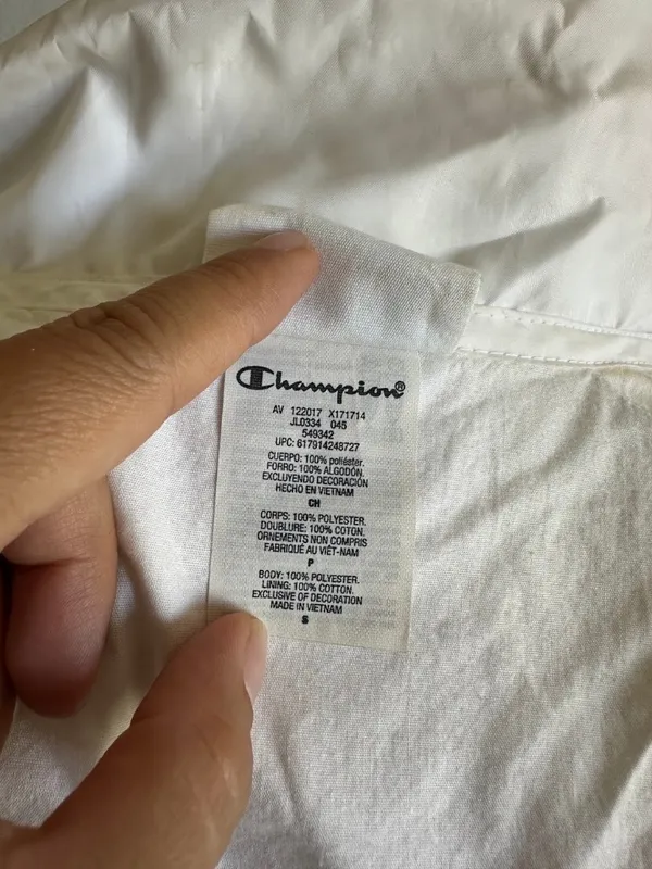 Champion Cropped Snap Button Jacket White Size S - Image 7
