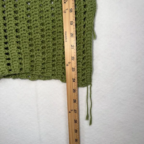 Handmade Crochet Tank Top Women Small Green Open Knit Boho Festival Goblincore - Image 7