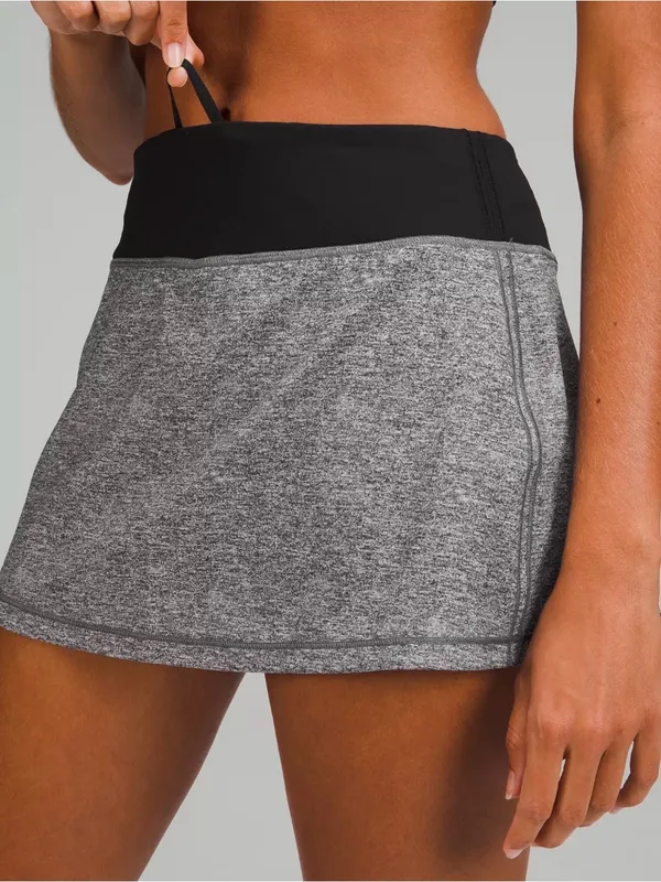 Lululemon Pace Rival Mid Rise Skirt Skort Heather Grey Tennis Women's 10 - Image 2