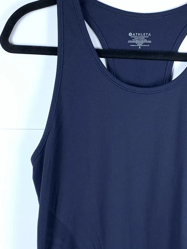 Athleta Womens Tank Top Small Navy Blue Racerback Running Workout Athletic - Image 3