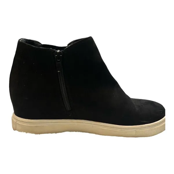 Steve Madden Wedgie Womens Black Suede Side Zipper Ankle Boots Size 7 M Used‎ - Image 4