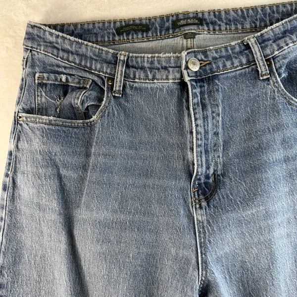 WILD FABLE Plus 18W Baggy Blue Jeans Highest Rise Busted Knees Pants Grunge Punk - Image 4