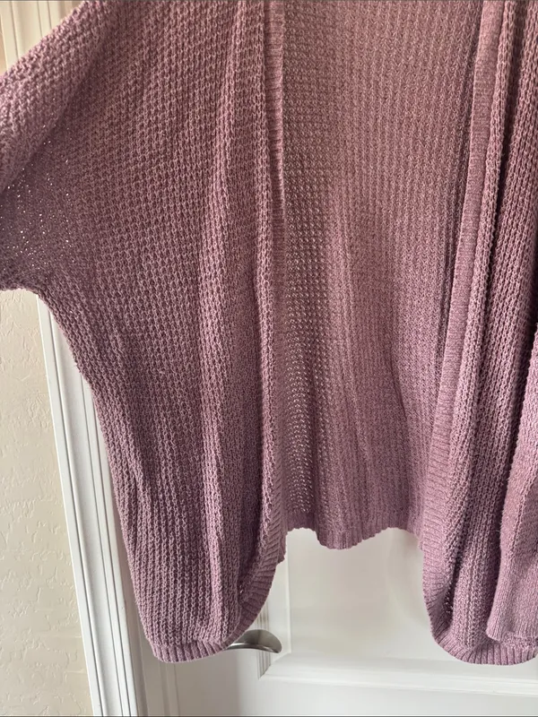 American Eagle Outfitters Dusty Mauve Open-Front Knit Cardigan / C74 - Image 3