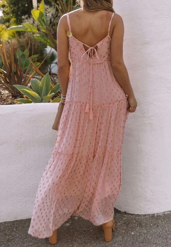 VICI | Fathoms Below Metallic Tiered Maxi Dress - Image 6