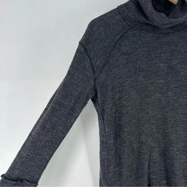 WeThe Free Raw Edge Split Back‎ Long Sleeve Burnout Knit Turtleneck Top - Image 4