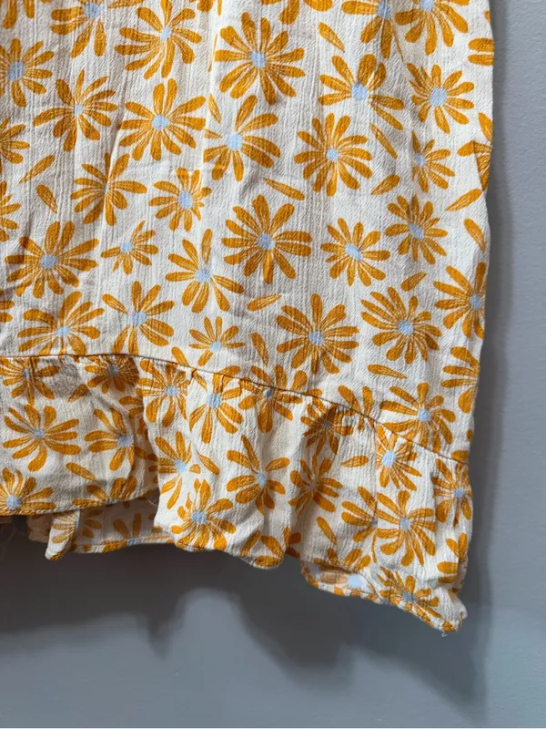 Love Tree Sleeveless Floral Midi Length Dress in White and Orange Size L - Image 5