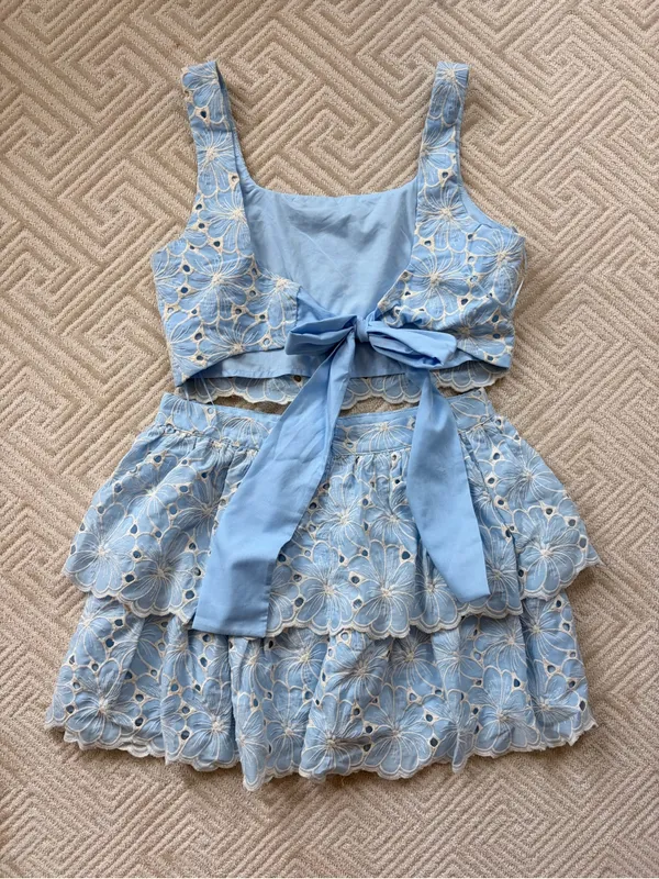 Altar’d State Blue Eyelet Set - Image 4