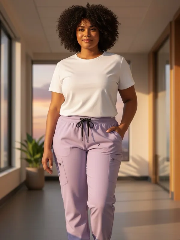 FIGS Lavender Purple FIONx Stretch Jogger Scrub Pants 26” Inseam Size XLP/XXLP - Image 4