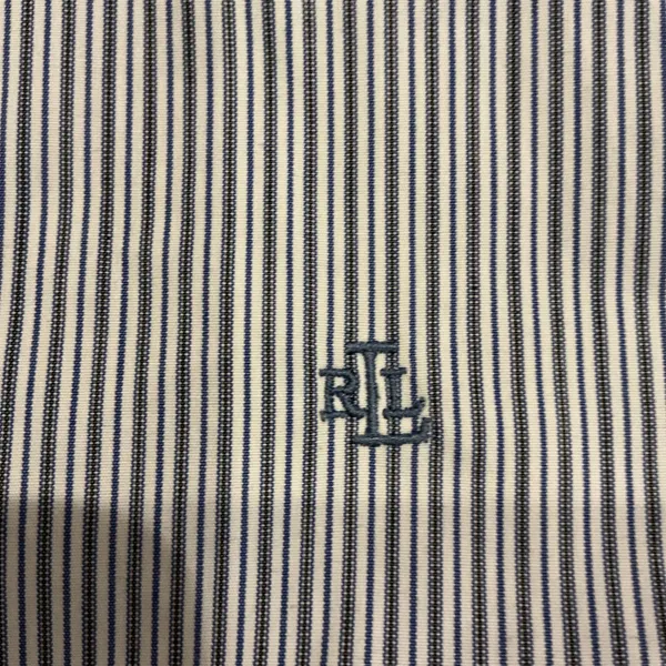 Lauren Ralph Lauren Pinstripe Button Down Shirt Blue White Non-Iron XL Logo - Image 3