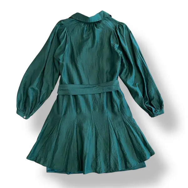 Current Air‎ Elias Mini Dress Pleated Shoulders in jewel green Size Large - Image 5