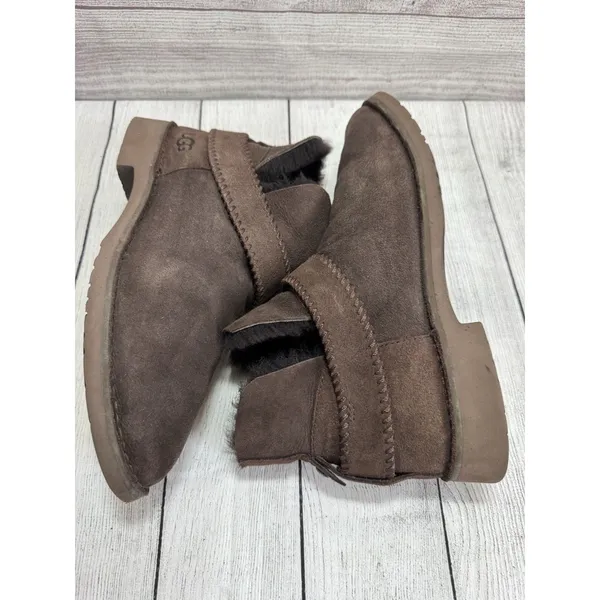 UGG Cory II Grey Suede Sheepskin Lined Ankle Boots Womens Slim Silhouette Sz 8.5 - Image 13