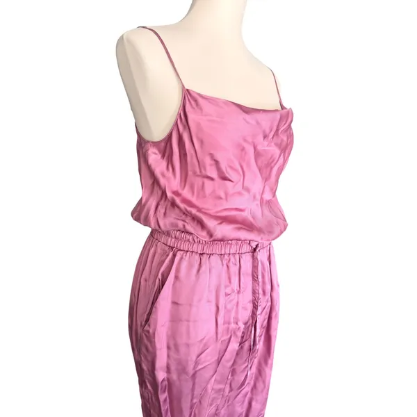 Cinq‎ a Sept Finnley Pink Satin Sleeveless Jogger Jumpsuit Small Tous Les Jours - Image 2