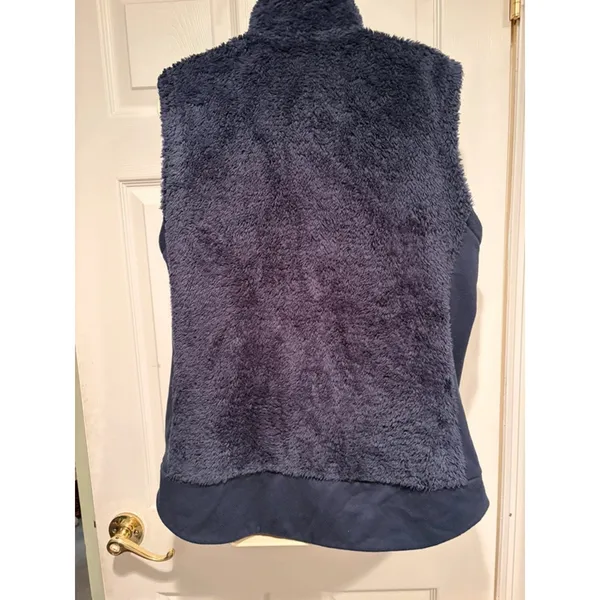 The North Face Osito Hybrid Vest Womens XL Navy Y2K Faux Fur Fleece NF0A337P - Image 2