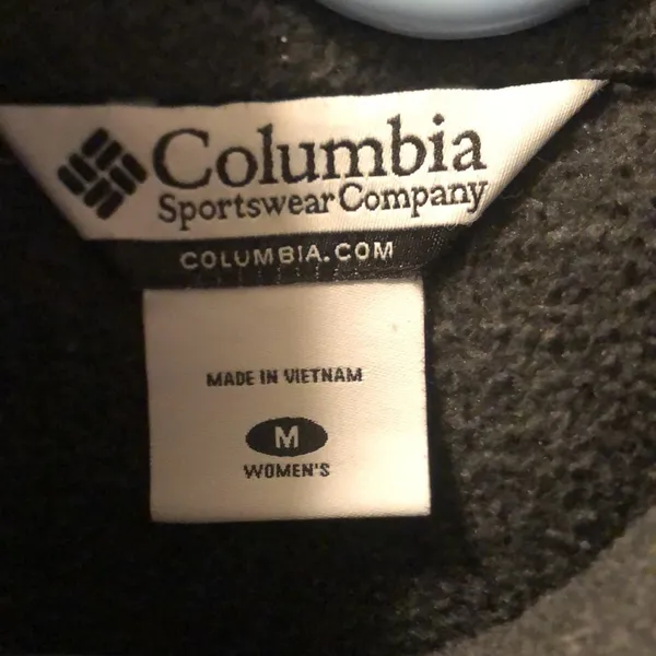 Columbia Fleece Full Zip Charcoal Gray Size Medium - Image 3