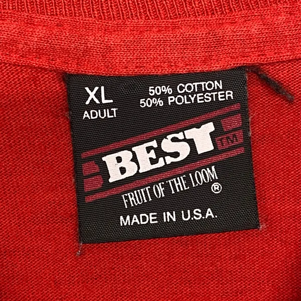 Vintage Fruit of the Loom Shirt‎ XL Red Christmas Santa Reindeer Applique USA - Image 3